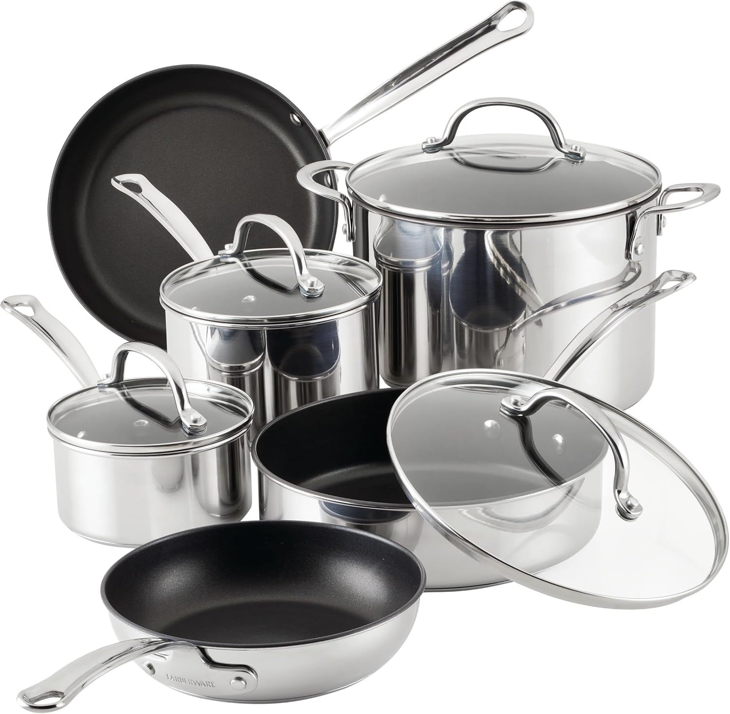 Farberware 75655 Millennium Stainless Steel Cookware Pots and Pans Set