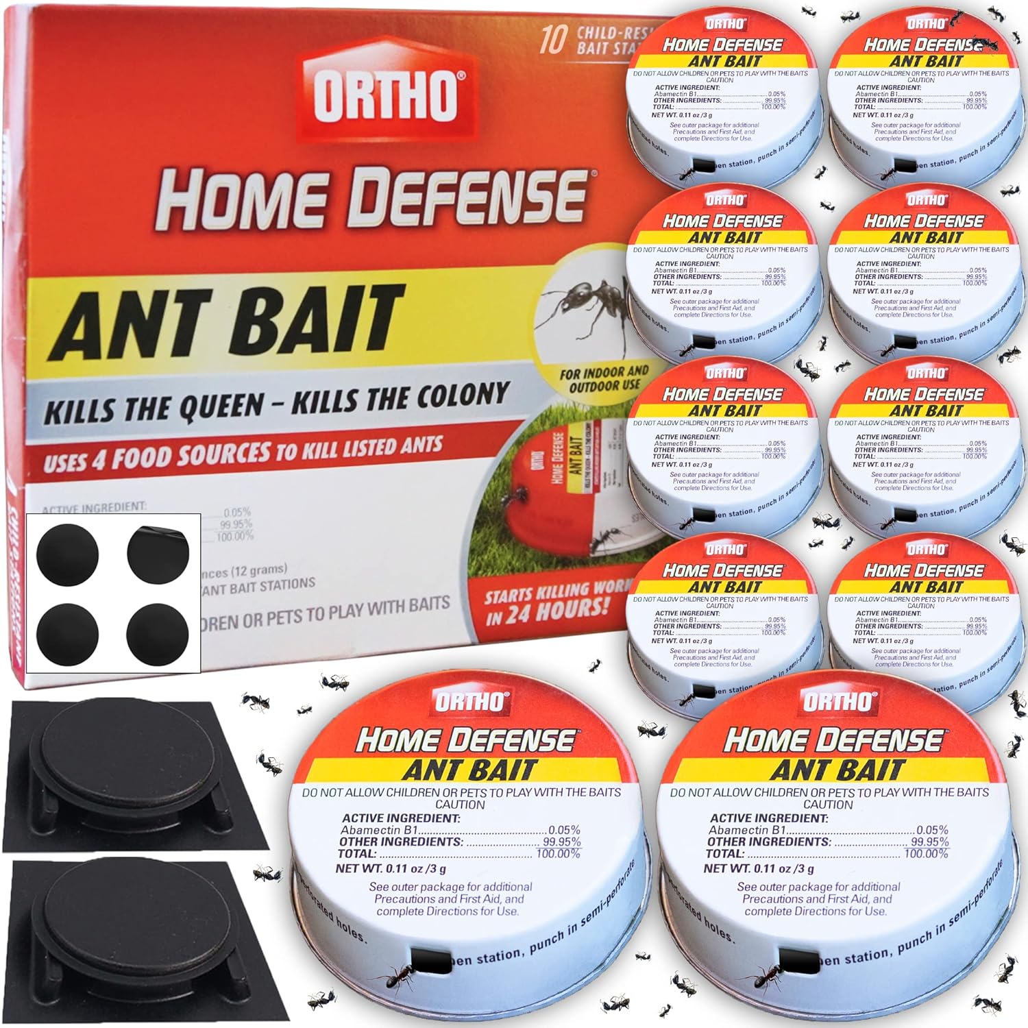 Ant Traps Indoor by ORTHO Home Defense 10pk- Metallic & Adhesive Ant Killer Indoor & Outdoor - Trap & Bait Traps Outdoor