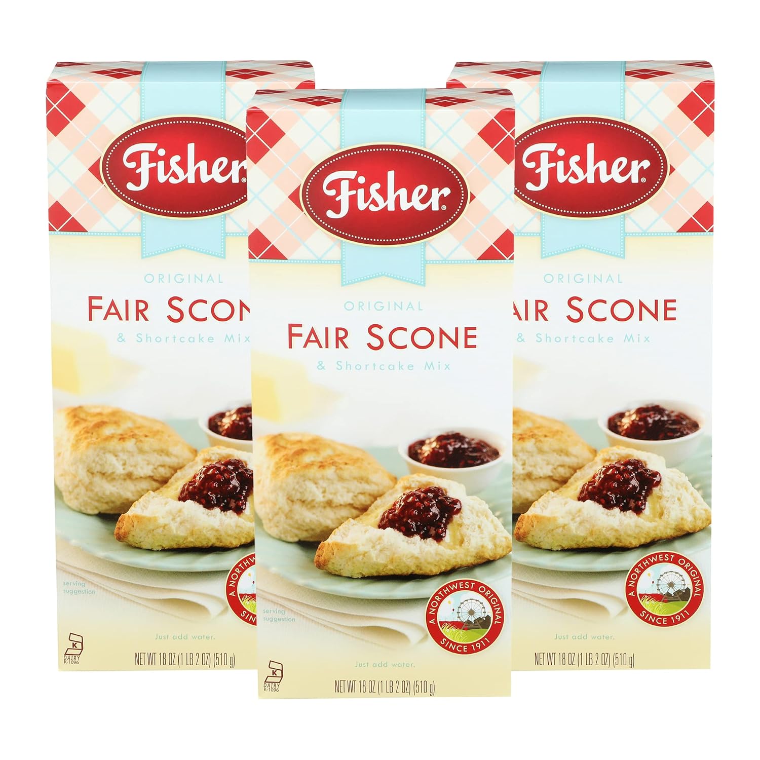 Fisher Orginial Fair Scone & Shortcake Mix, 18 OZ (Pack of 3)