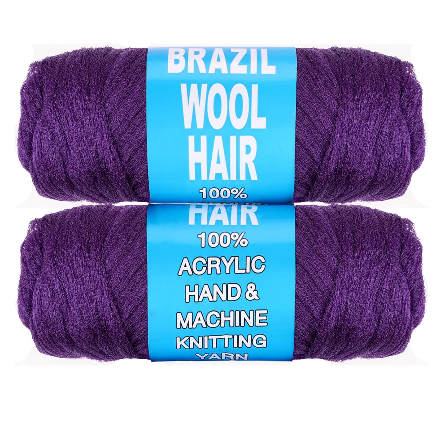 COOKOO 2 Roll Purple Brazilian Wool Hair Yarn for Hair Crochet Braiding Braid Senegalese Twisting Jumbo Braids Twist Wraps Faux locs Box Braids Knitting Hair Braids70G/Roll(Purple#)