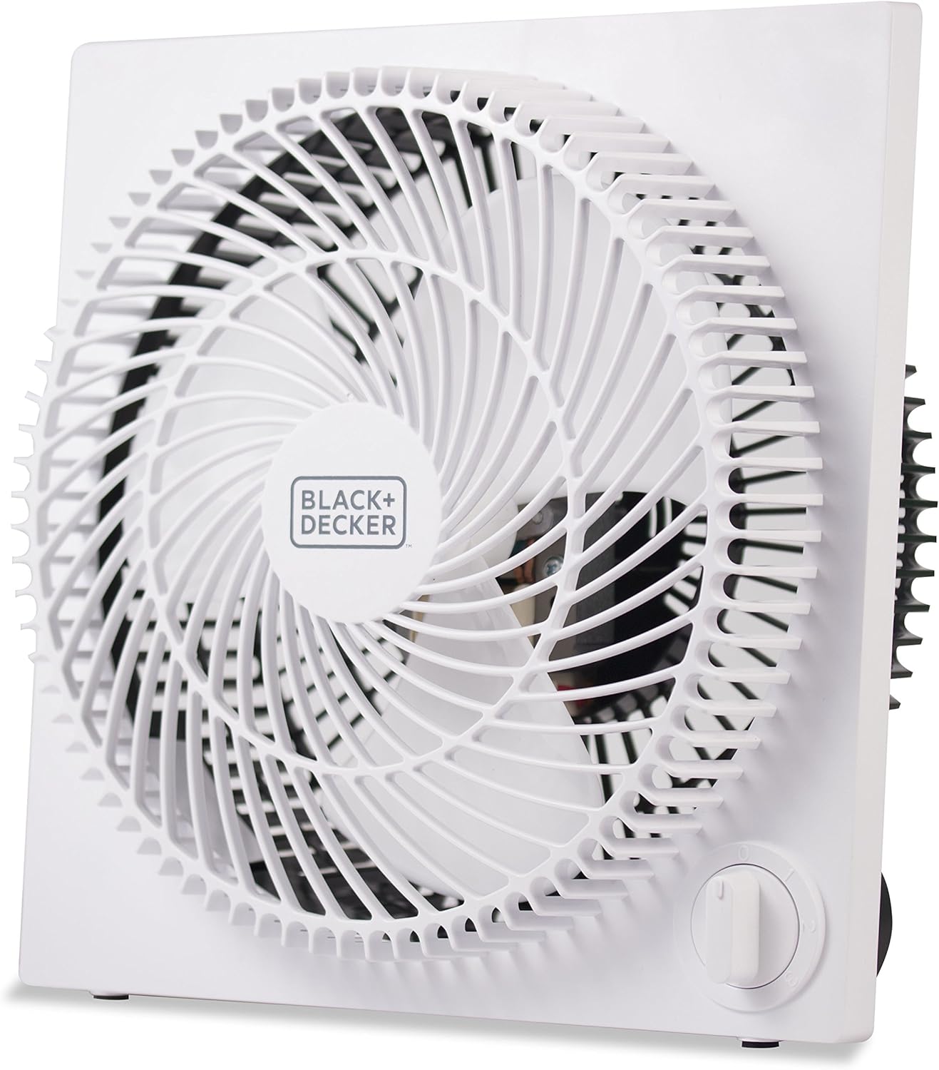 BLACK+DECKER Mini Box Fan Tabletop Quiet 9 Inch Desk Box Fans Frameless BFB09W White