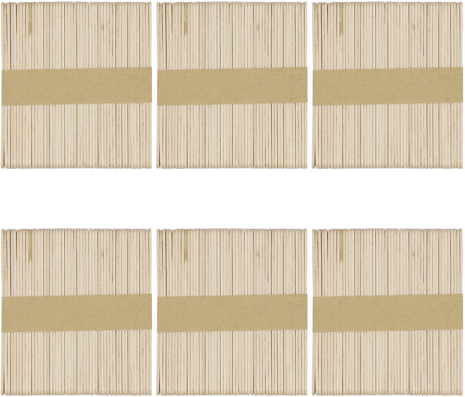 OWLKELA 300pcs Natural Wood Lolly Sticks, 114mm Lollipop Craft Sticks for Home Ice Cream Making and School Crafts, Popsicle Sticks, Ideal for Arts and Handwork, Classroom Art Supplies Wood Color