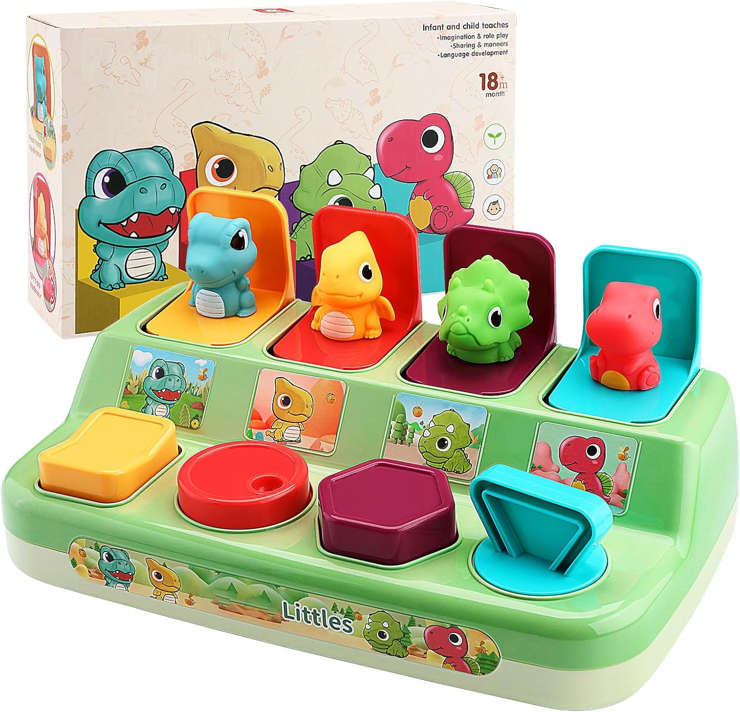 Interactive Pop Animal Up Pals Baby Toy,Cause and Effect Toy,Early Learning Infant Toys for Sorting Colors,Montessori Developmental Activity Toys for Babies,Toddlers,Boys Girls 9 12 18+ Months