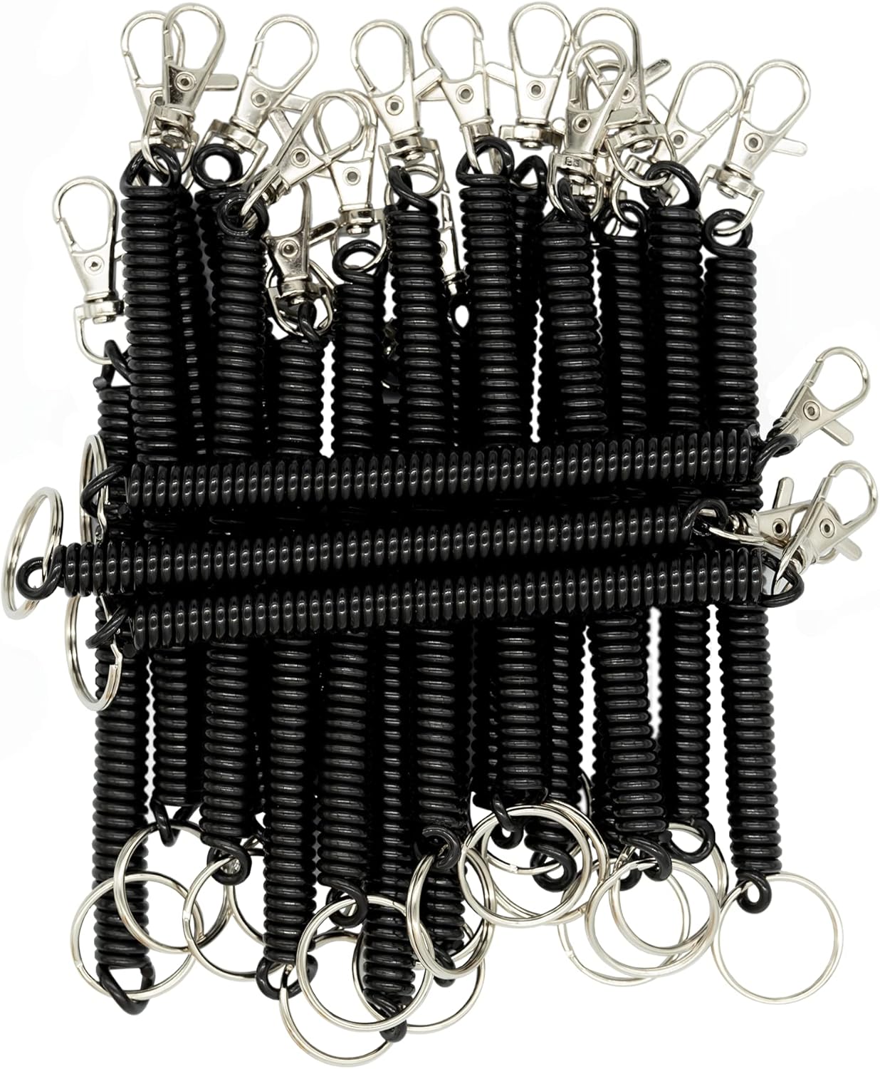 StayMax Retractable Coil Springs Keychain Coil Cord Keychain Holder Spring Coil Lanyard 20 Pack