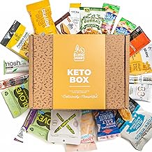 Keto Healthy Snack Box Gift Basket - Ultra Low Carb, 5G Net Carbs or Less, Low Sugar - High Fat Keto-Friendly Snacks for Men, Women & Adults - Ketogenic Care Package w Keto Bars, Cookies, Jerky