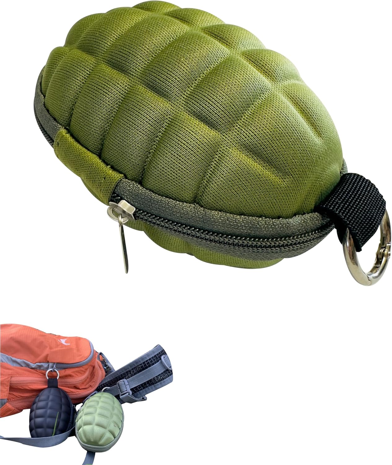 Grenade Wallet Coin Purse Keychain for Military Fans,Grenade Style Coin Purse/Pouches,Coin Pouch Keychain for Boy or men,The Fun Gift for Your Boyfriend or Son (Backpack Accessory)