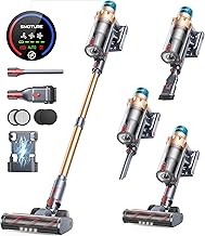 Cordless Vacuum Cleaner, 550W 45KPA 60 Mins Runtime Self-Standing Vacuum Cleaners for Home, Stick Vacuum with Charging Dock Station Removable Battery, Handheld Vacuum for Pet Hair/Carpet/Floor