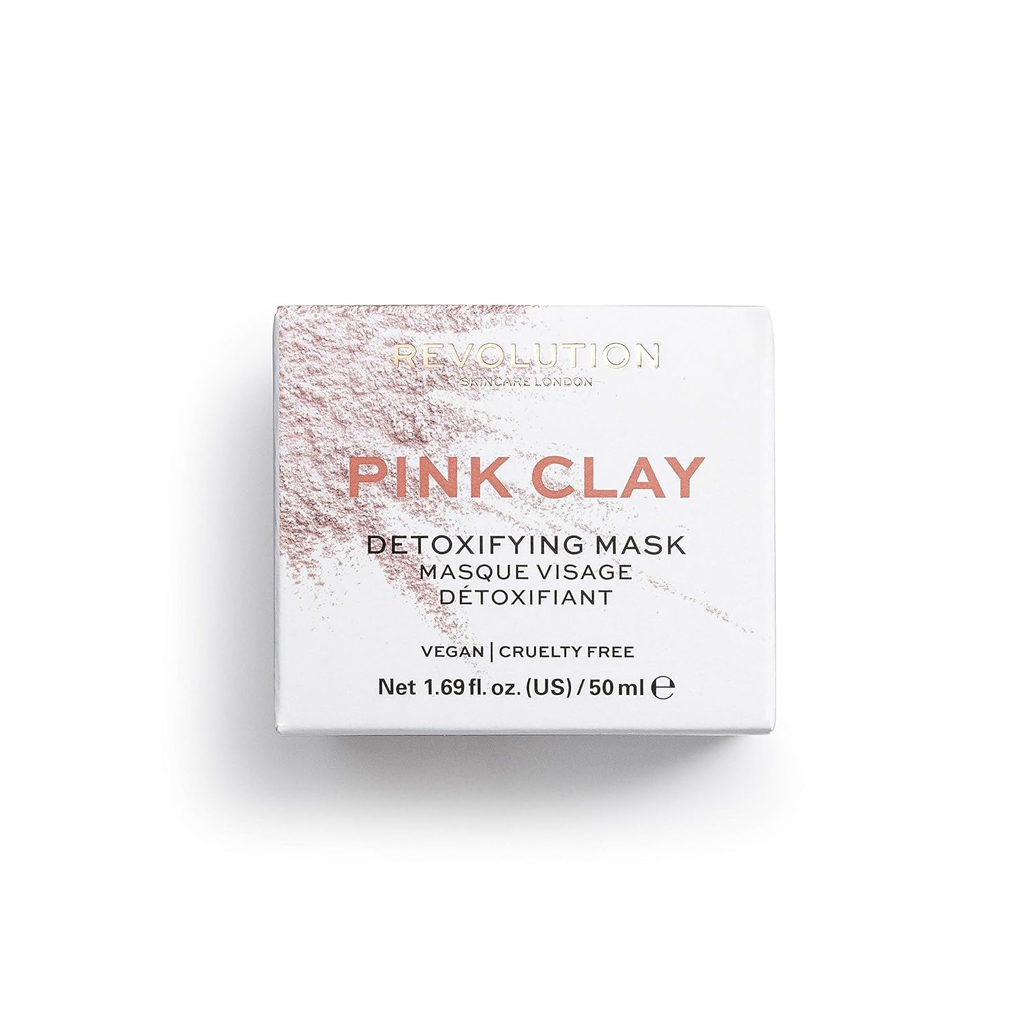 Revolution Skincare Pink Clay Detoxifying Face Mask, Blackhead Remover, Draws Out Impurities, Vegan & Cruelty-Free, 1.69 fl.oz/50ml