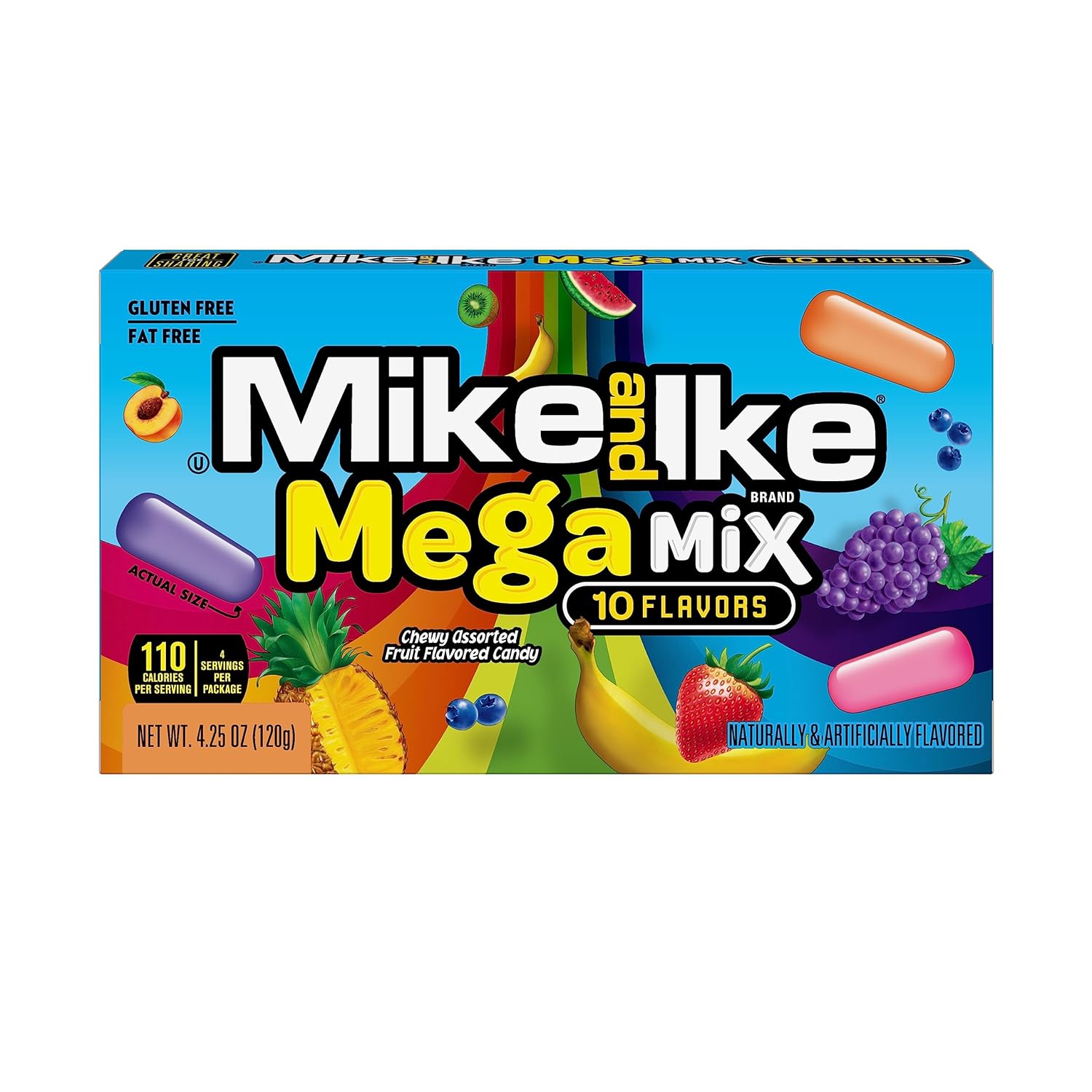 Mike and Ike Candy, Mega Mix, 4.25oz Theater Box, Pack of 12