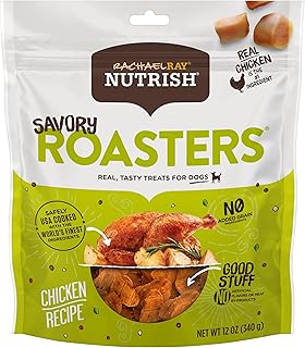 Rachael Ray Nutrish Savory Roasters Real Meat Dog Treats, Roasted Chicken Recipe, 12 Ounces, Grain Free