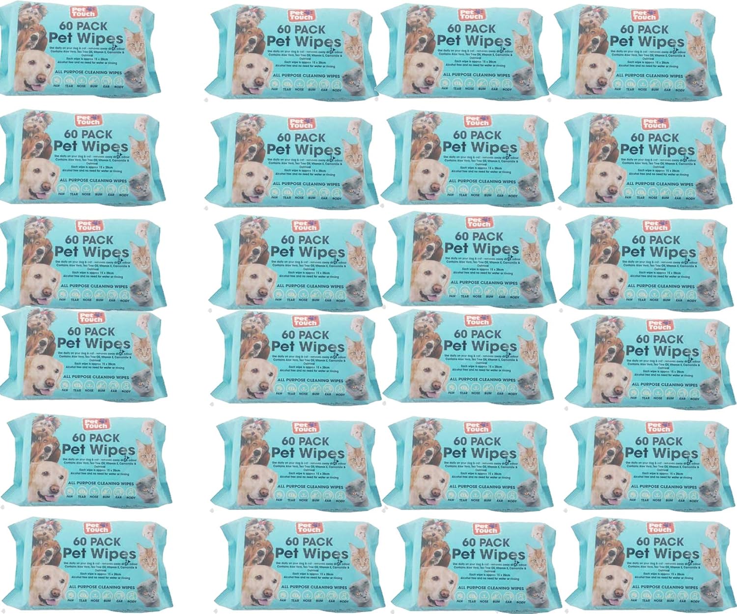 Multi Pack of Pet Grooming Wipes Count Deodorizing & Hypoallergenic Cleaning Wipes for Dogs & Cats All Natural Pet Wipes (1440 Wipes)