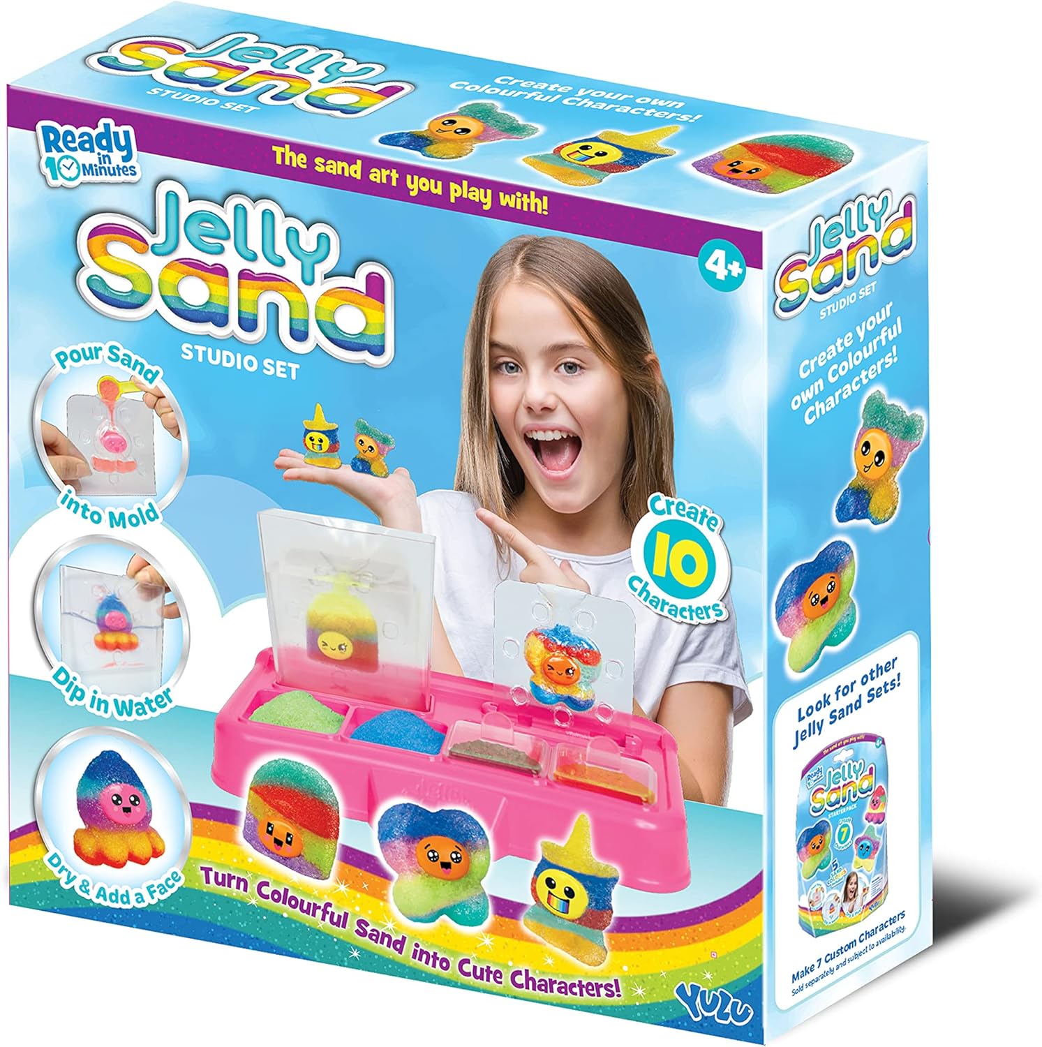Jelly Sand Super Studio Age 4+, Create Adorable Characters with Sand, Colourful Arts and Crafts Activity for Kids, Craft for Boys and Girls, Make Your Own Squishy Characters, Creative Sensory Play