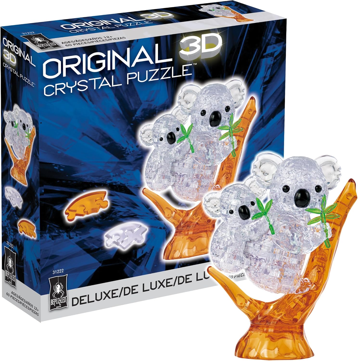 BePuzzled, Koala and Baby Original 3D Crystal Puzzle, Perfect for Puzzlers Ages 12 and Up, Challenging to Complete and Beautiful to Display, Collect Them All