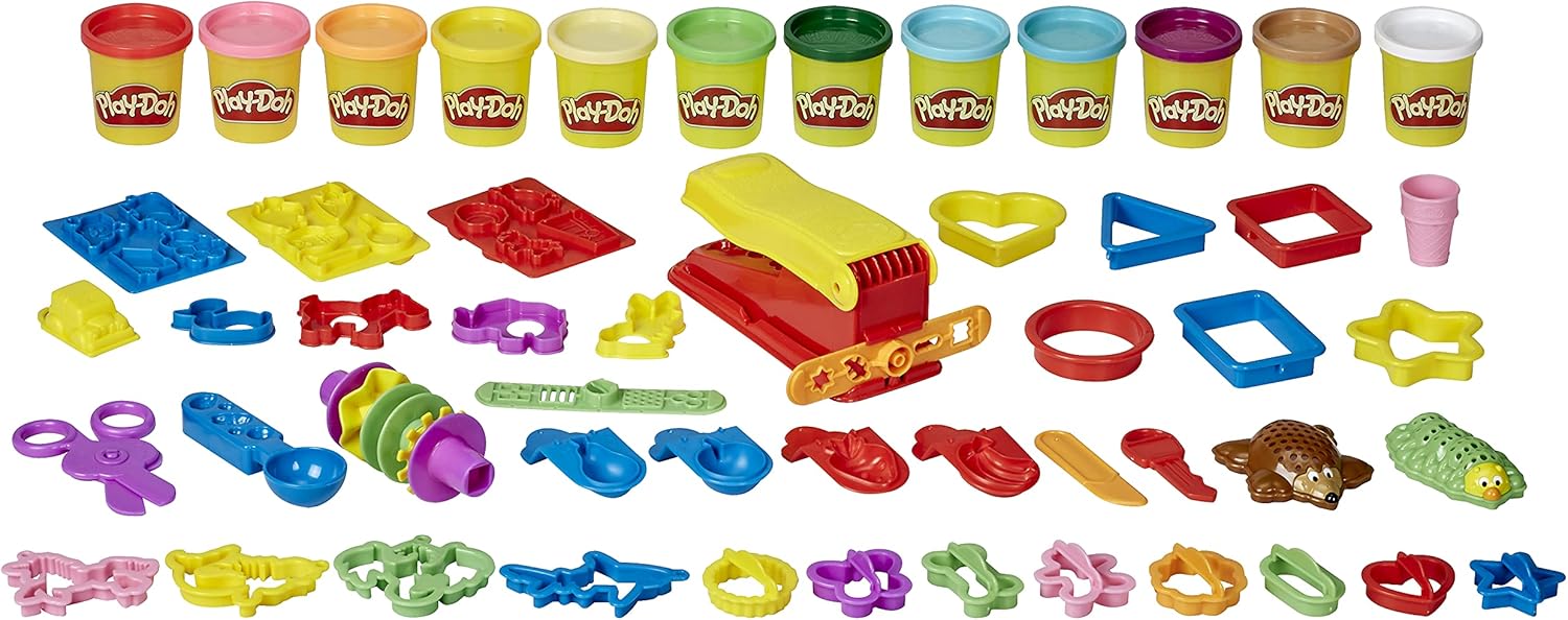 Play-Doh Ultimate Fun Factory, Great First Play-Doh Set Multipack Set for Kids, 47 Tools, 12 Non-Toxic Colors, Back to School Gifts & Classroom Supplies, Ages 3+ (Amazon Exclusive)