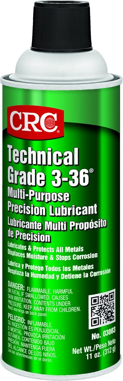 CRC Technical Grade 3-36 Multi-Purpose Precision Lubricant 03003 – 11 WT OZ, Plastic Safe Multi-Purpose Aerosol Lube