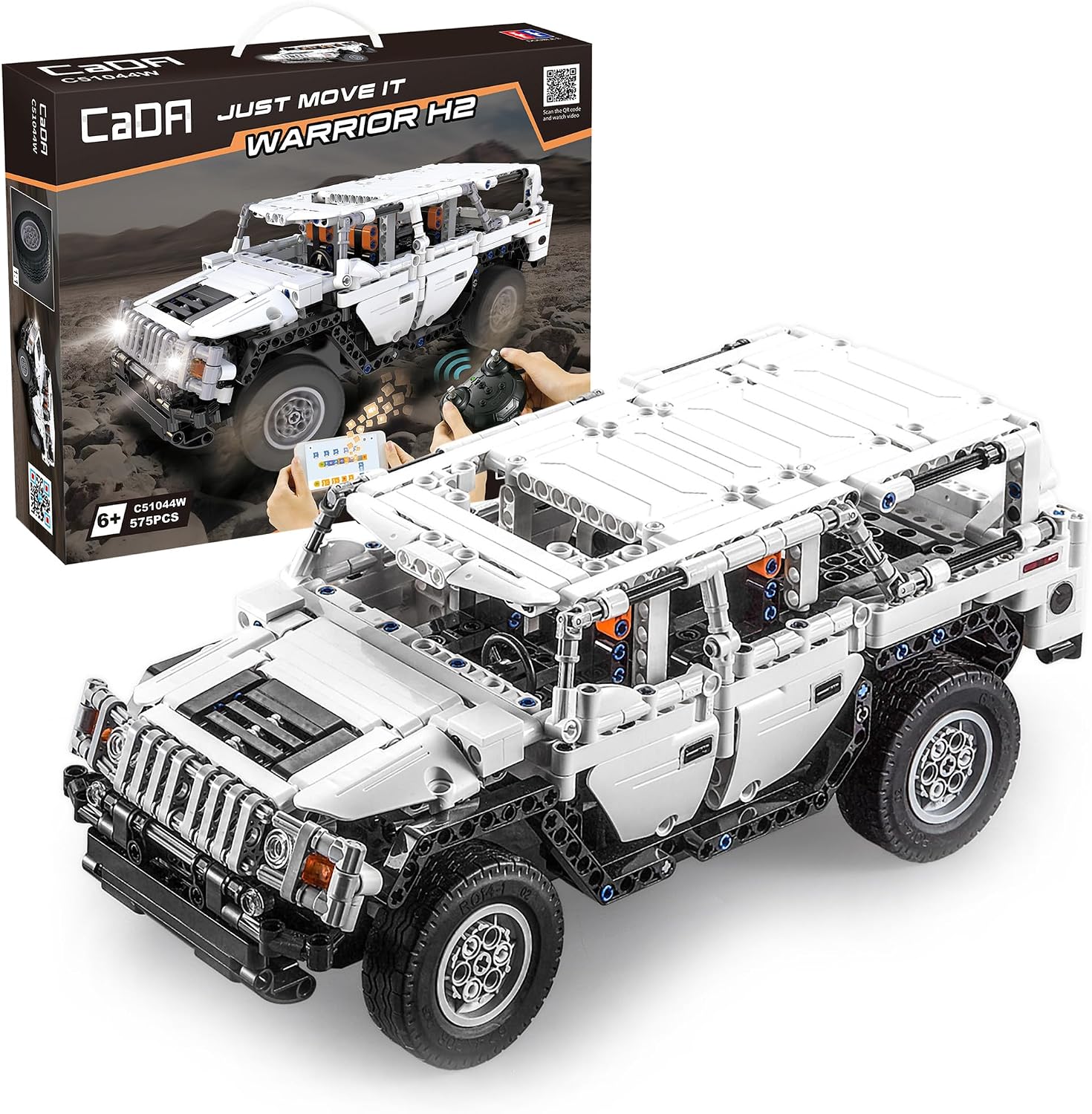 CaDA Warrior H2 Off-Roader Car - 575 Pieces - Self-Build Brick Building Block Model C51044W