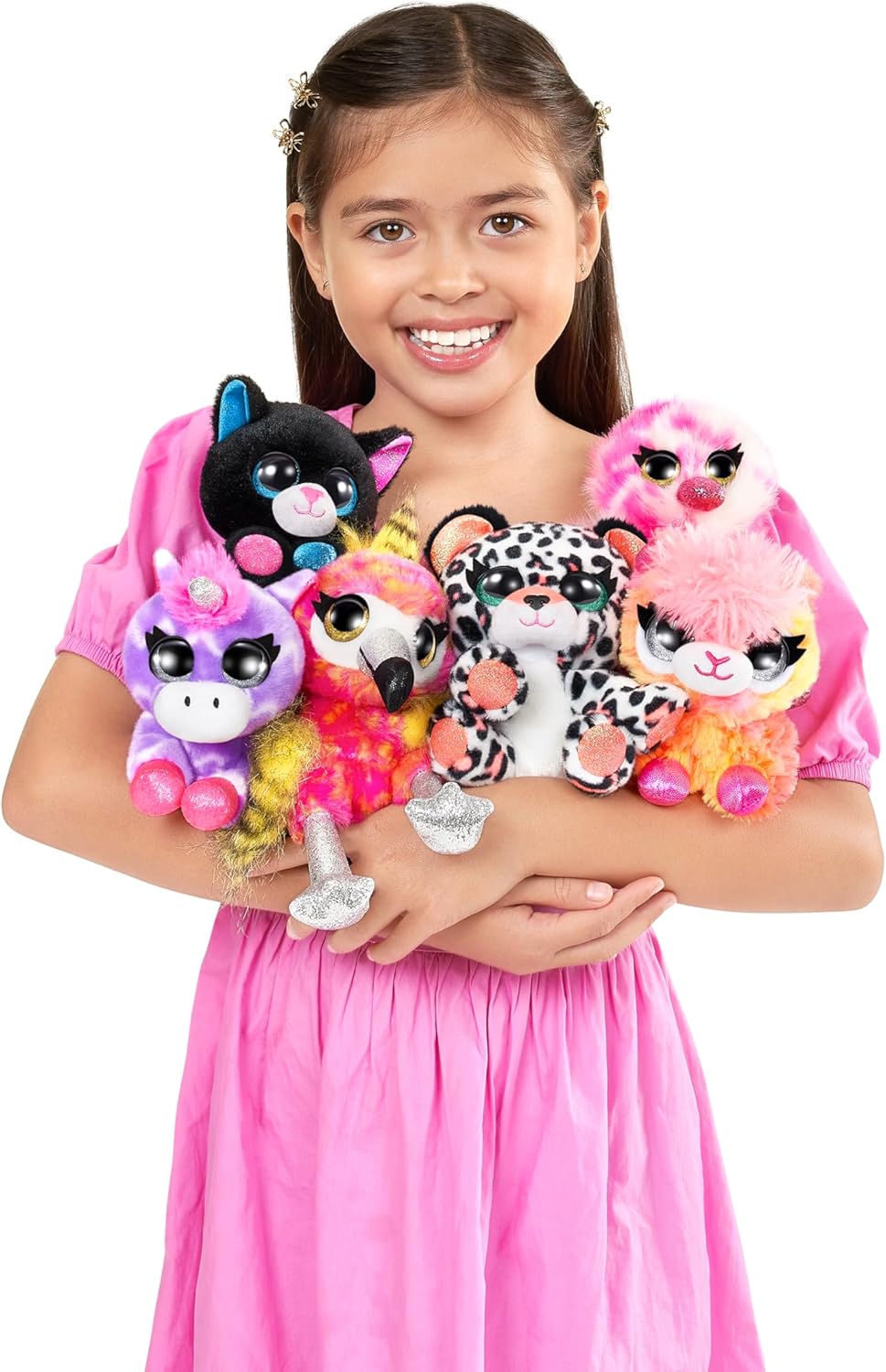 Neon (Random 3 Pack) by ZURU Randomly Assorted Animal Plush Toys with Baby Collectible Pencil Topper Character Toy in Cone Mystery