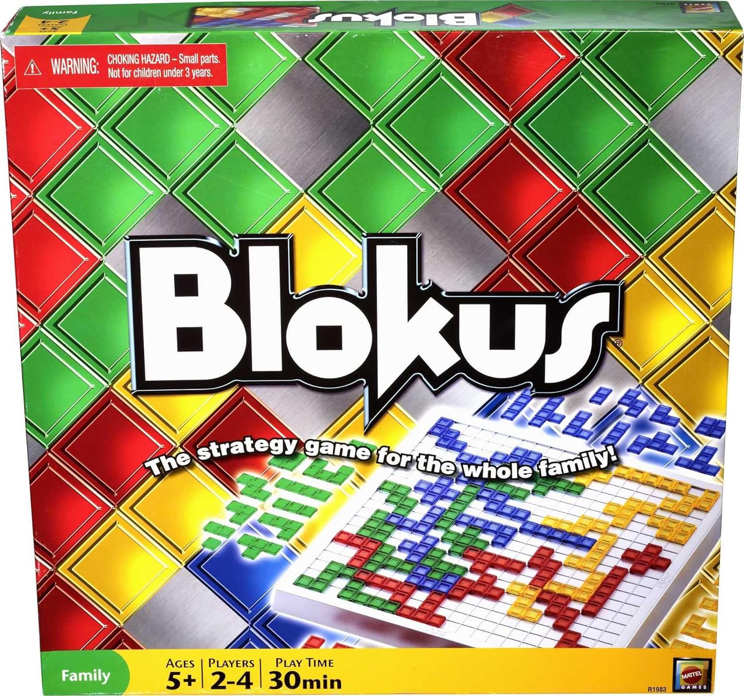 Mattel Games Blokus XL Board Games for Family Night, Brain Games for 2 to 4 Players, Oversized Board and Pieces (Amazon Exclusive)