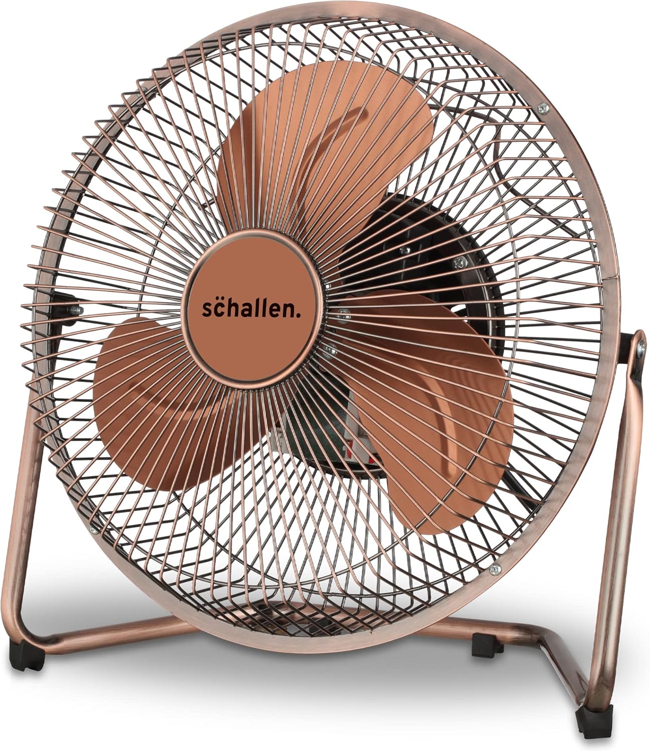 Schallen Small 9" Metal High Velocity Cold Air Circulator Adjustable Floor Fan with 3 Speed Settings (Copper)