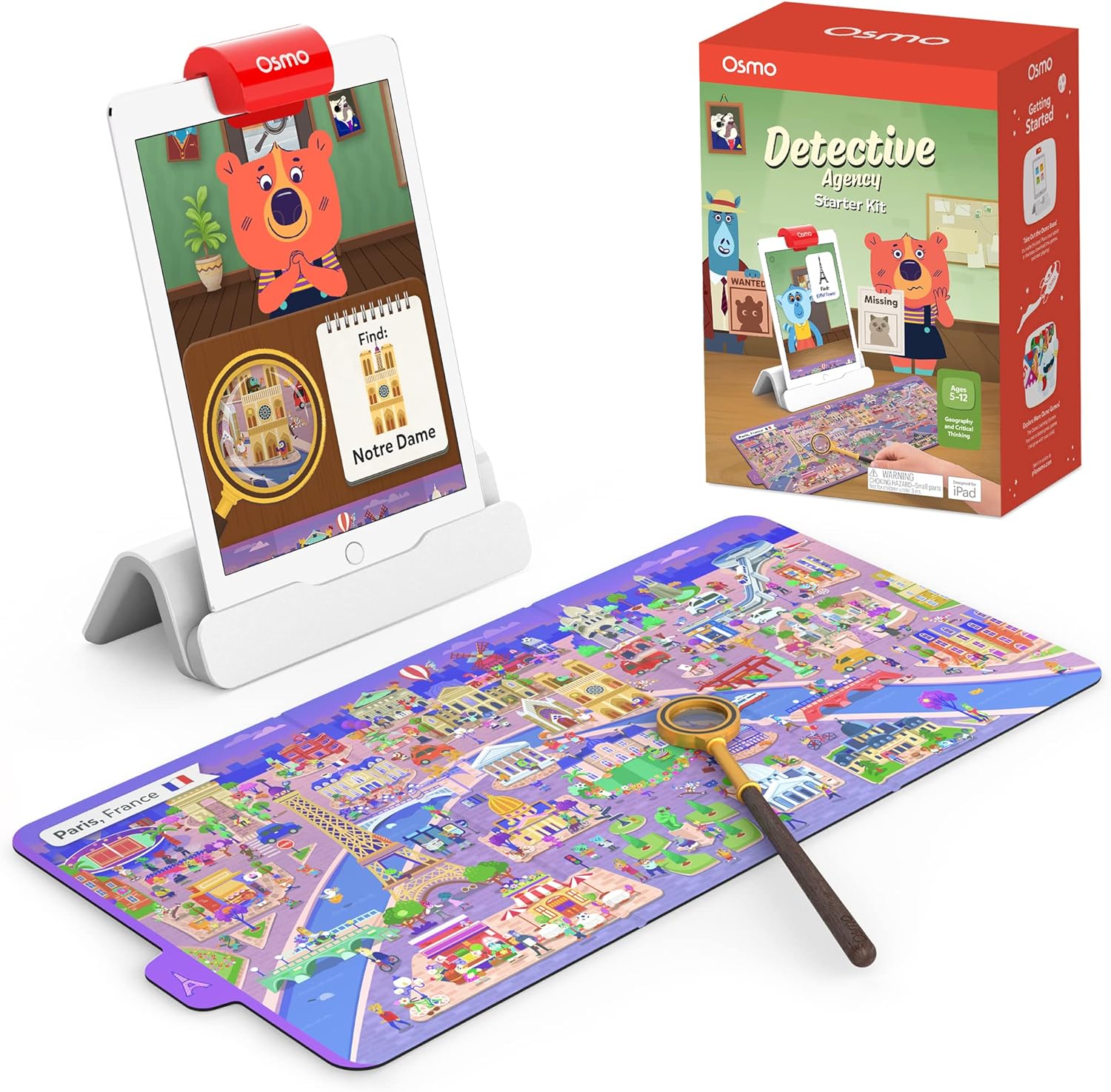 Osmo - Detective Agency Starter Kit for iPad, Pretend Play, Detective Board Game, Mystery Games, Learning Toys for 5 to 11 Year Olds, Mystery Toys, Detective Toy, Puzzles for Kids, Memory Games, STEM