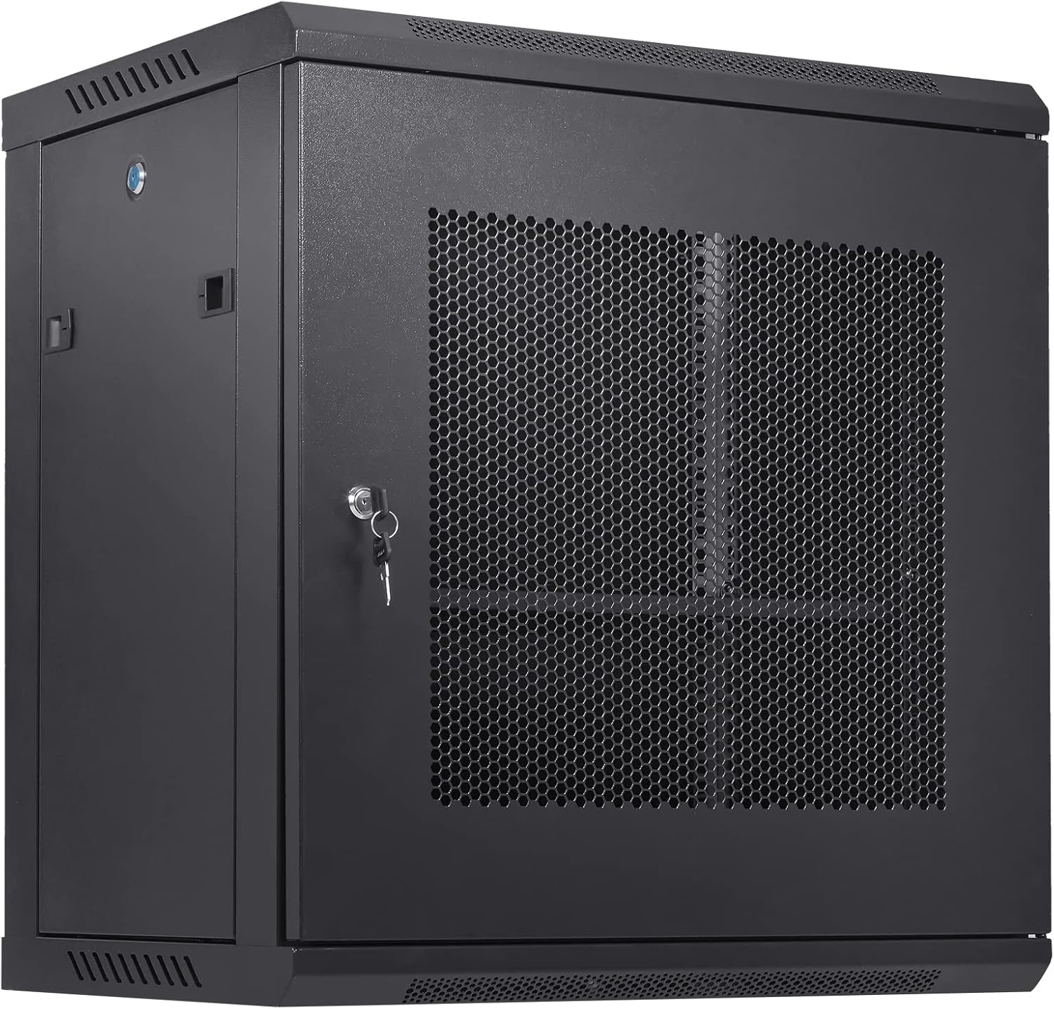 VEVOR 12U Wall Mount Network Server Cabinet, 15.5'' Deep, Server Rack Cabinet Enclosure, 200 lbs Max. Ground-mounted Load Capacity, with Locking Door Side Panels, for IT Equipment, A/V Devices