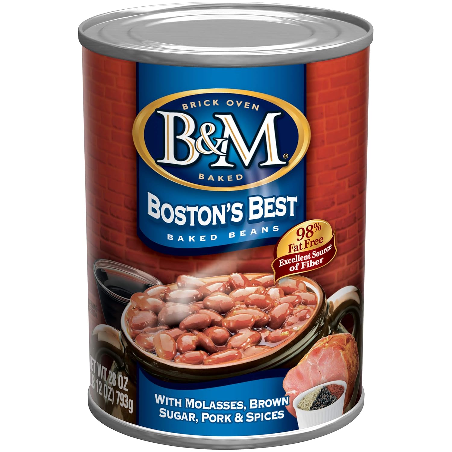 B&M Baked Beans, Boston's Best, 28 Ounce (Pack of 12)