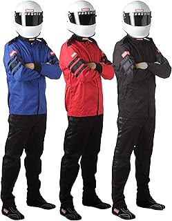 RaceQuip Racing Driver Fire Suit Jacket Single Layer SFI 3.2A/ 1 Black Large 111005