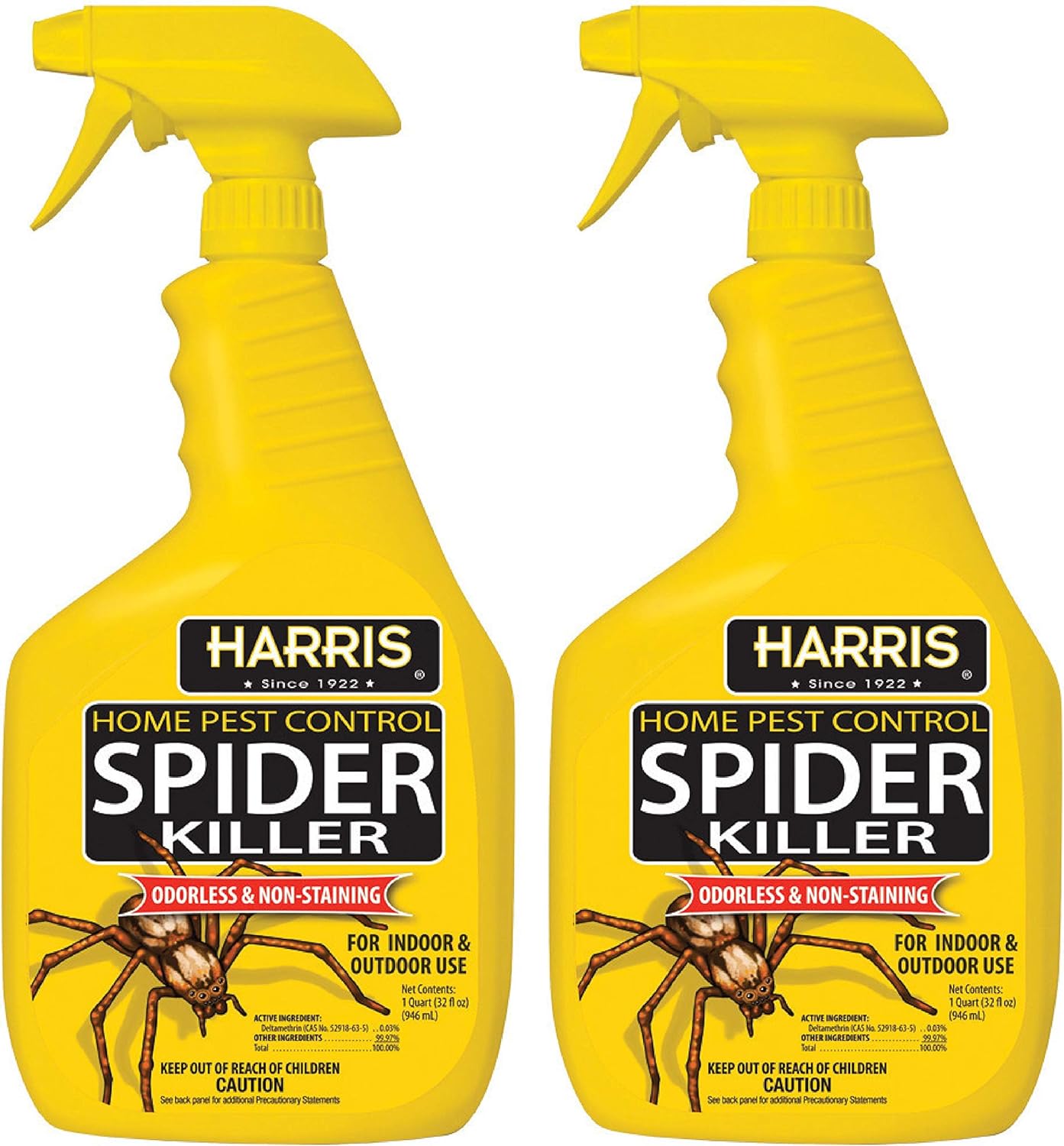 Harris Spider Killer, Liquid Spray with Odorless and Non-Staining Formula (32oz, 2-Pack)