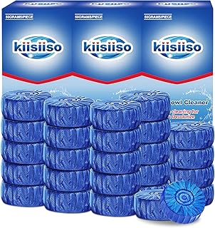 KIISIISO Automatic Toilet Bowl Cleaner Tablets，Bathroom Toilet Tank Cleaner，Blue Clean Bubbles,Strong Detergent Ability,Long-lasting 300 brushes,Mild Fresh Pine Scent(30 Pack)