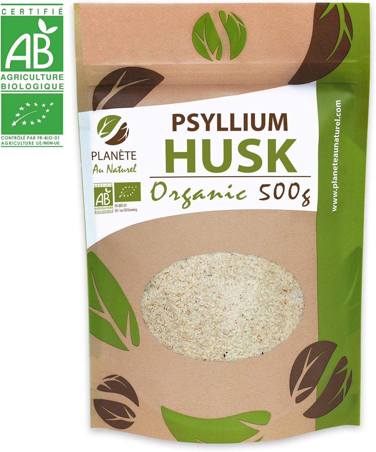 Organic Raw Psyllium Husk - 99% Pure Grade - Natural Fiber - 500 g