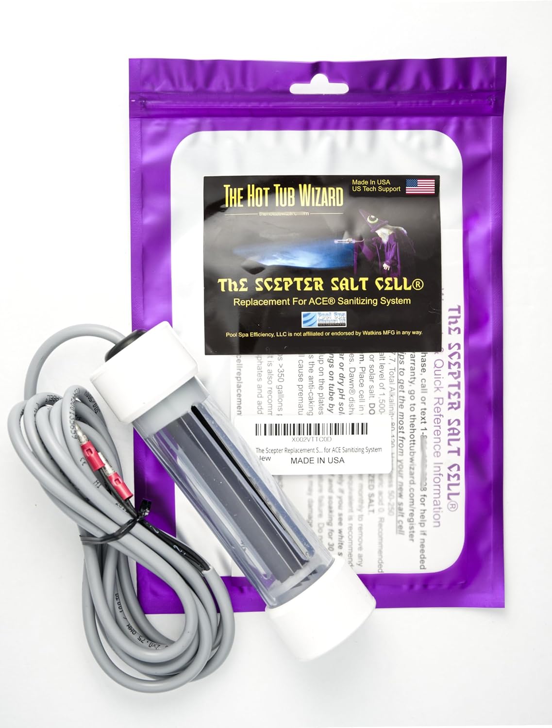 The Hot Tub Wizard - The Scepter Salt Cell® Replacement for ACE® Sanitizing System - Quality Replacement Part - Easy Install