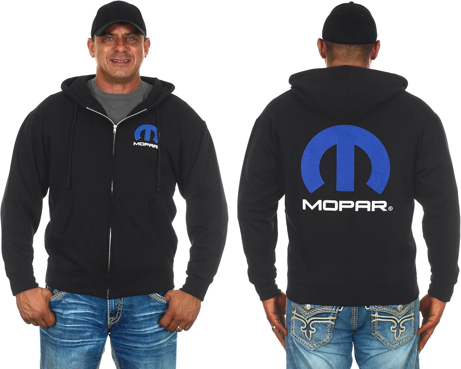 JH Design Men's Mopar Logo Hoodies in 3 Styles Pullover and Zip- Up Sweatshirts