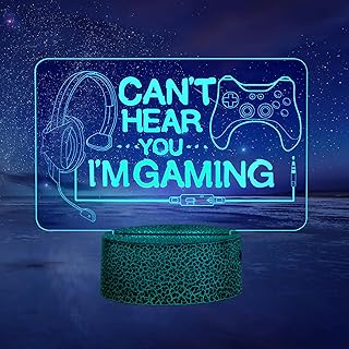 Gaming Room Decor for Boys, 3D Night Light Decorative LED Light, Gamer Gifts for Teenage Boys Personalised Gamer Gift for Girls Boys Room Decor Birthday and Holiday Gifts (Gaming)