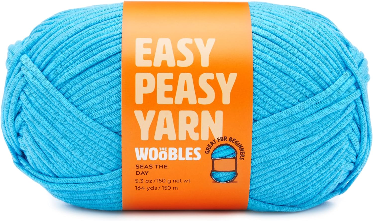 Woobles Easy Peasy Yarn for Beginners - Crochet & Knitting Yarn - Medium #4 Worsted - Cotton-Nylon Blend