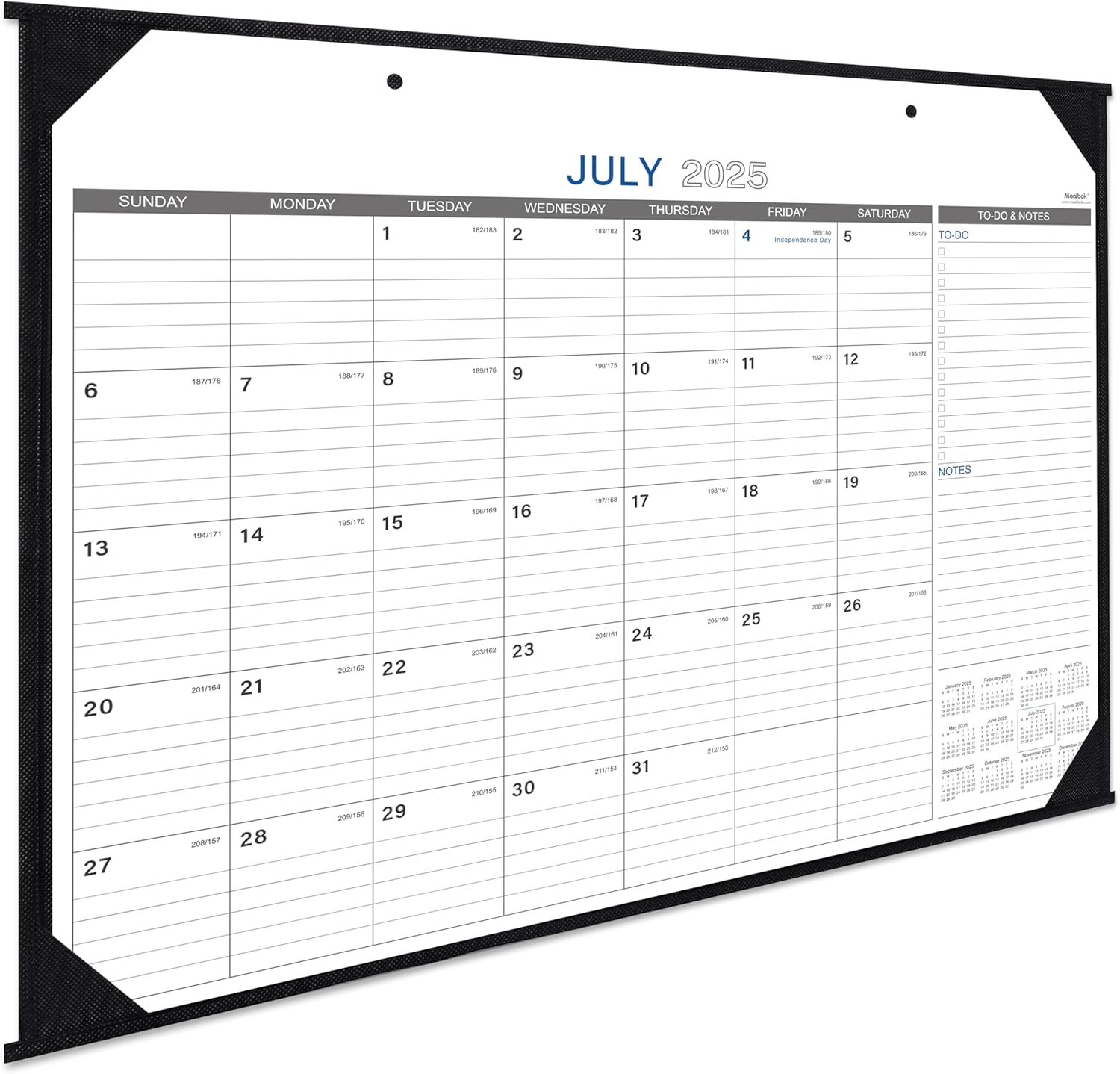 2025-2026 Desk Calendar - Large Desk Calendar, Jul. 2025 – Dec. 2026, 22" x 17", Office Supplies, Corner Protector, Ruled Blocks, 2-in-1
