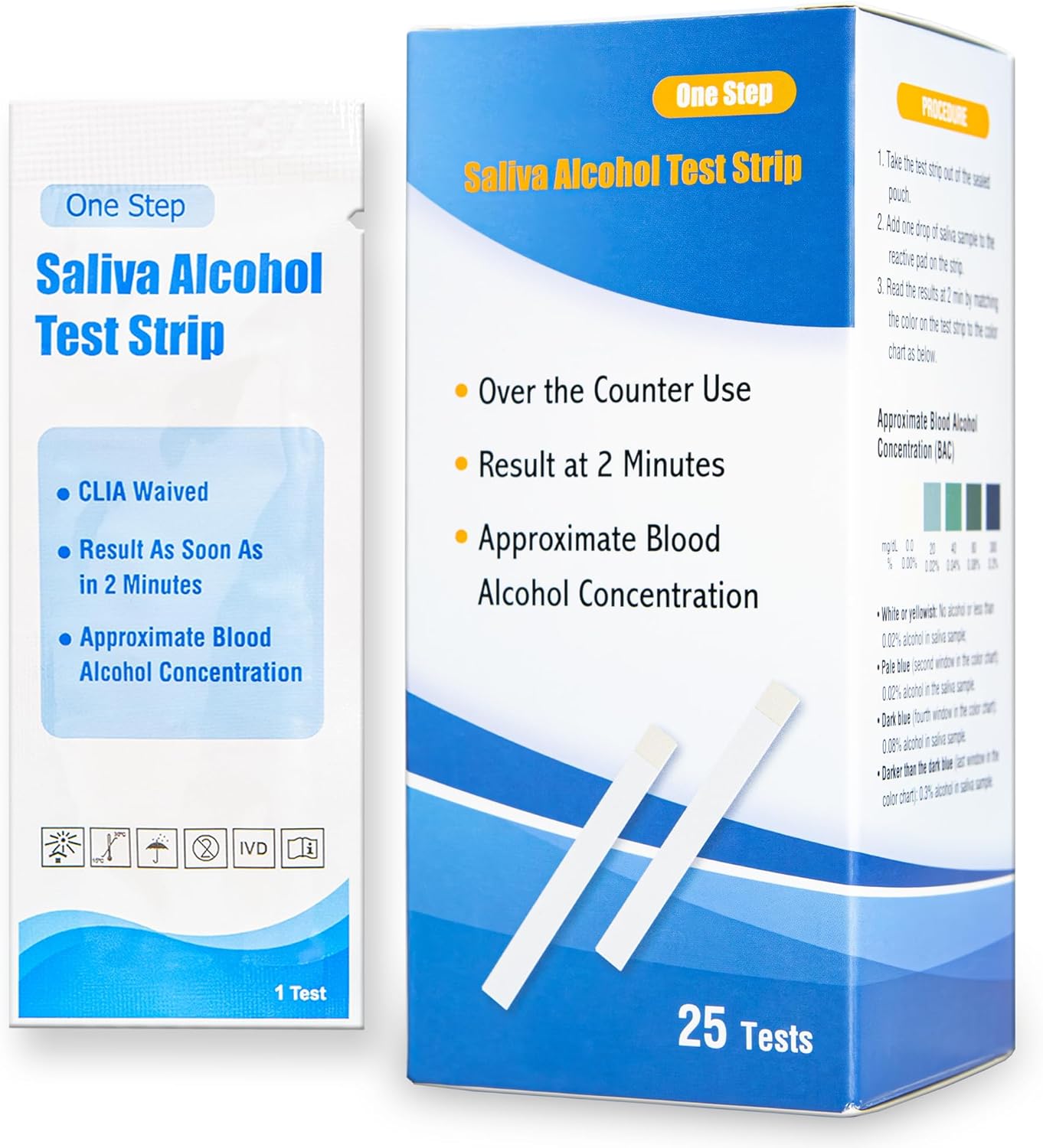 Prime Screen Saliva Alcohol Test Strip, High Accurate Home Test, Result in 2 Minutes - 25 Tests