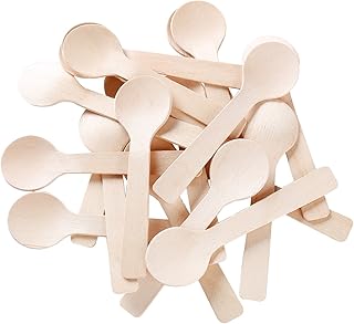 Gmark 4" Mini Wooden Spoons 200 ct, Biodegradable Compostable Birchwood (200pcs/bag) GM1042
