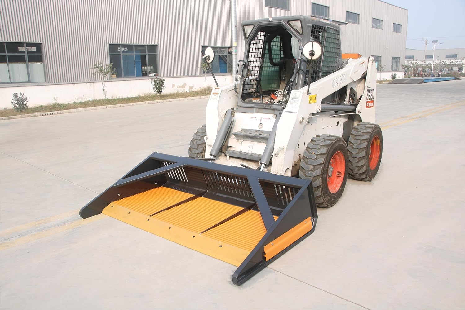 80" Screen Bucket Rock Bucket Stone Skid Steer Attachment Quick tach Mount