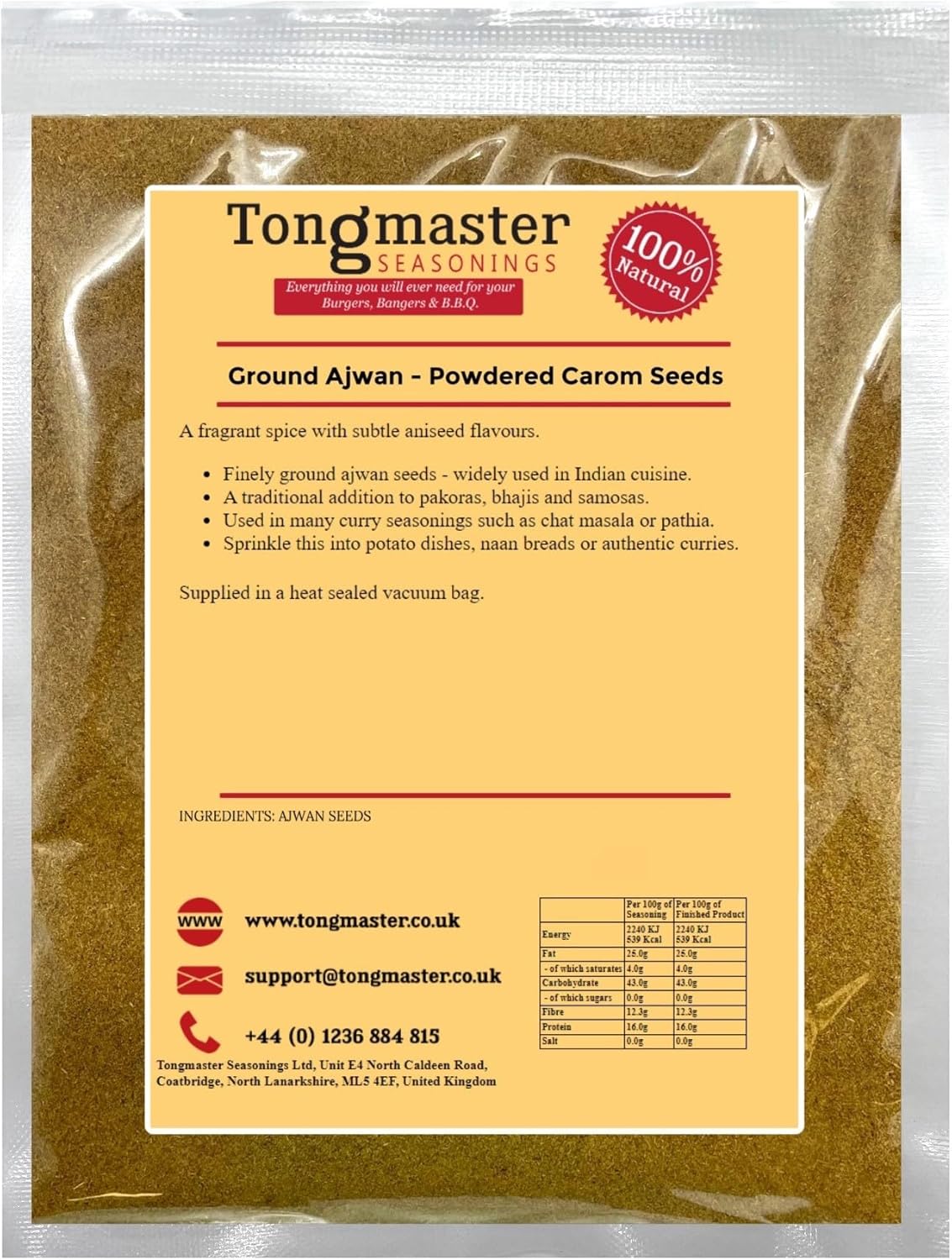 Ground Ajwan - Powdered Carom Seeds - 200g