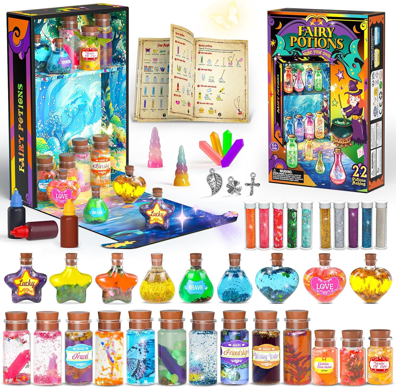 Magic Potion Kit for Girls - Fairy Potions Kit 22 Potions Magic Mix Kit for Kids 6 7 8 9 10 12+ Years Mystery Potion Making kit Art Craft Kit Gifts Toys for Christmas Halloween Birthday