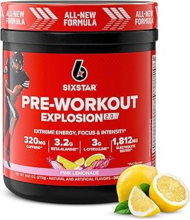 Six Star Pre-Workout Powder for Men & Women, Pink Lemonade (30 Servings) - Preworkout Explosion 2.0 Energy Powder Drink Mix with Beta-Alanine & Caffeine - Sports Nutrition Supplement Products