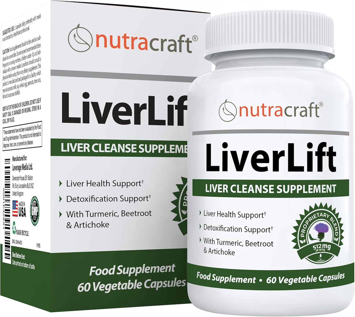 LiverLift #1 Liver Cleanse & Detox Supplement | Turmeric, Beetroot, Dandelion, Chicory, Burdock, Artichoke and More | Money Back Guarantee | 60 Vege Capsules