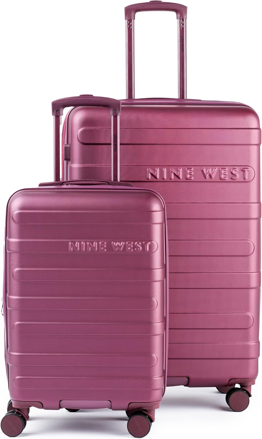 Nine West 2-Piece Luggage Set – 20″ Carry-On & 28″ Checked Suitcase, Burgundy, Lightweight Expandable Hardshell with Spinner Wheels, Water-Resistant – Celine Collection for Women