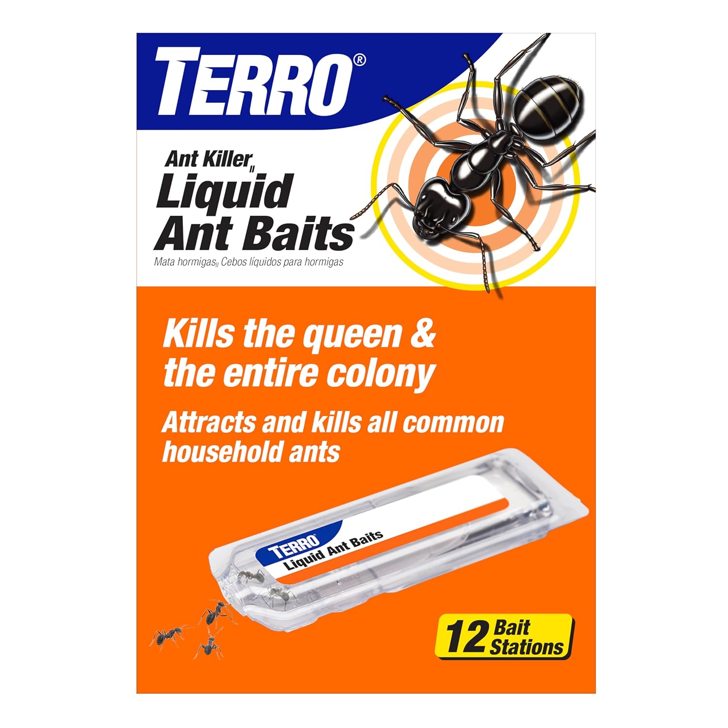 Terro, Ant Killer Bait Stations T300B - Liquid Bait to Eliminate Ants - Bait System - Stations for Effective Indoor Ant Control, 12 Count