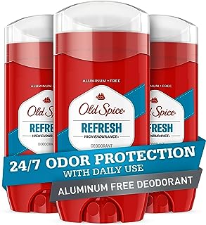 Old Spice High Endurance Deodorant for Men, Aluminum Free, 24/7 Odor Protection, Refresh Scent, 3 oz (Pack of 3)
