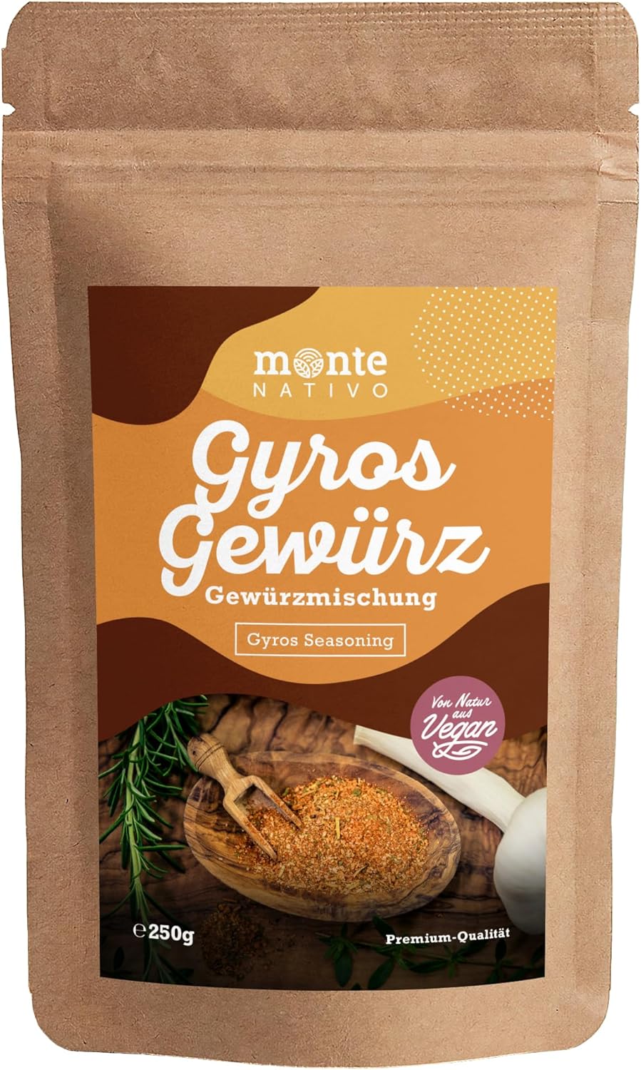 Gyros Seasoning Monte Nativo (250g) - Greek Seasoning perfect for Gyros - Gently dried and aromatic Spices ideal for Cooking and Seasoning