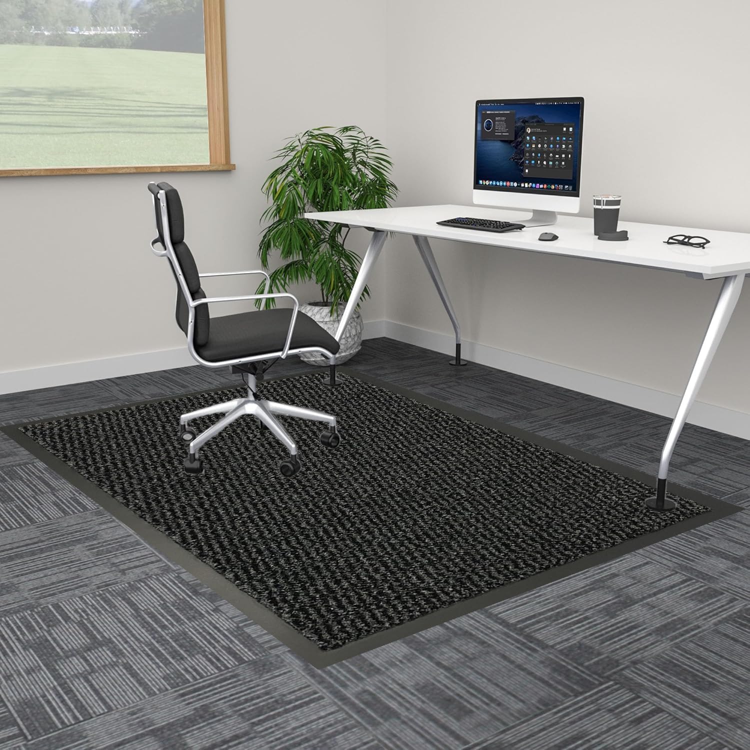 GULLAMBO Extra Large Door Mats 140cm x 80cm Commercial Indoor Mats for Office Hall, Chairs & Floors- Non Slip Rubber Backed Floor Protector- Large Entrance Rugs, Absorbent Dirt Trapper Barrier Mat