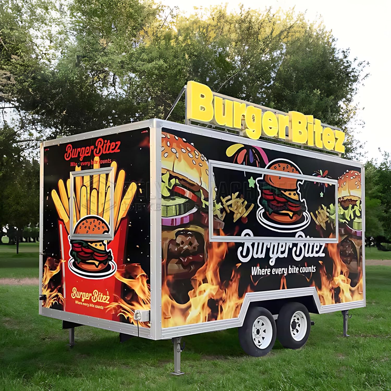 BELYOO Trucks Utility Cart, Custom Food Trailers for Sale Vending Cart, Coffee Trailer with Wheel