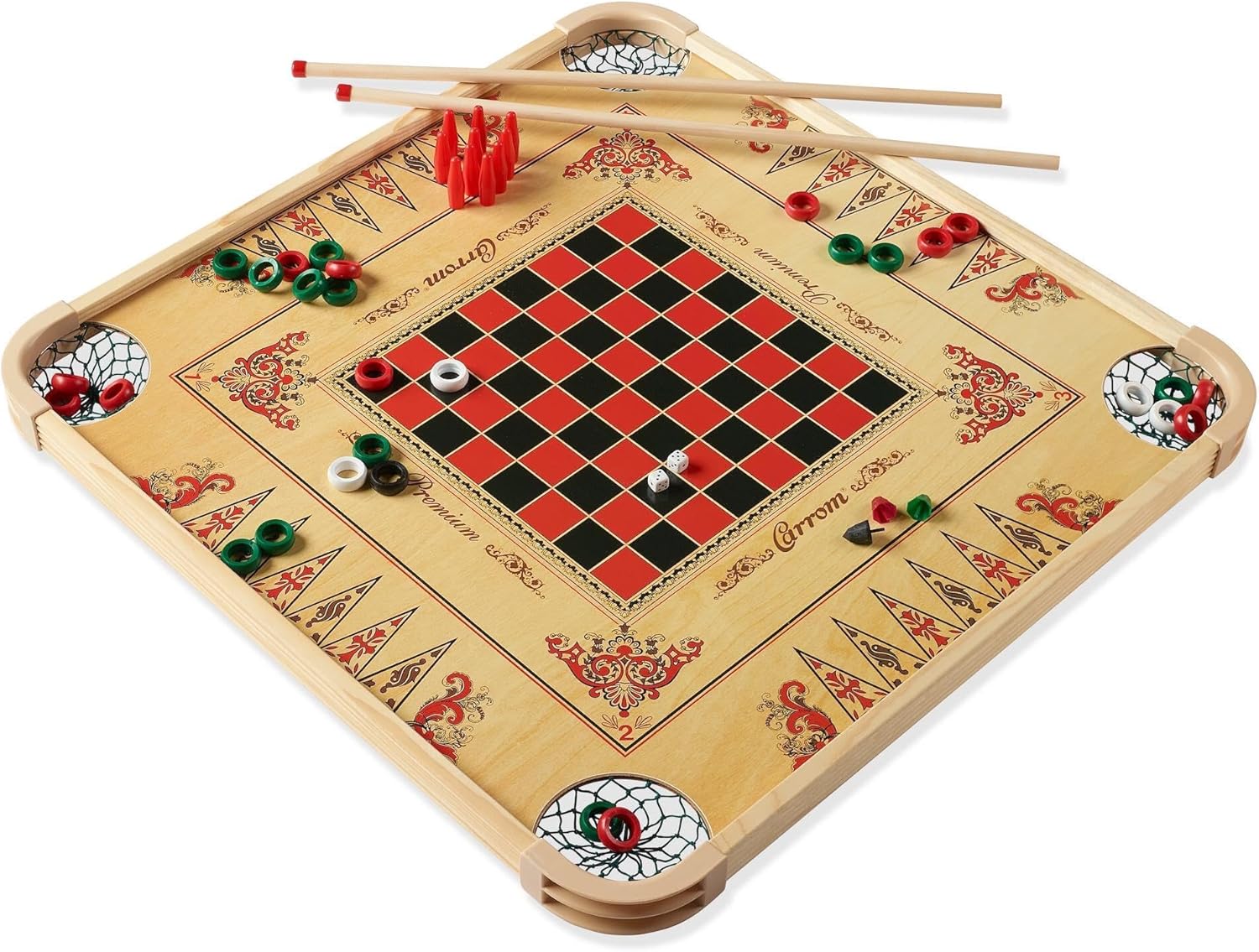 Carrom Board Game Set — Large Board Games for Adults & Children — Over 85 Board Games for Family Game Night — All in One Board Game Set