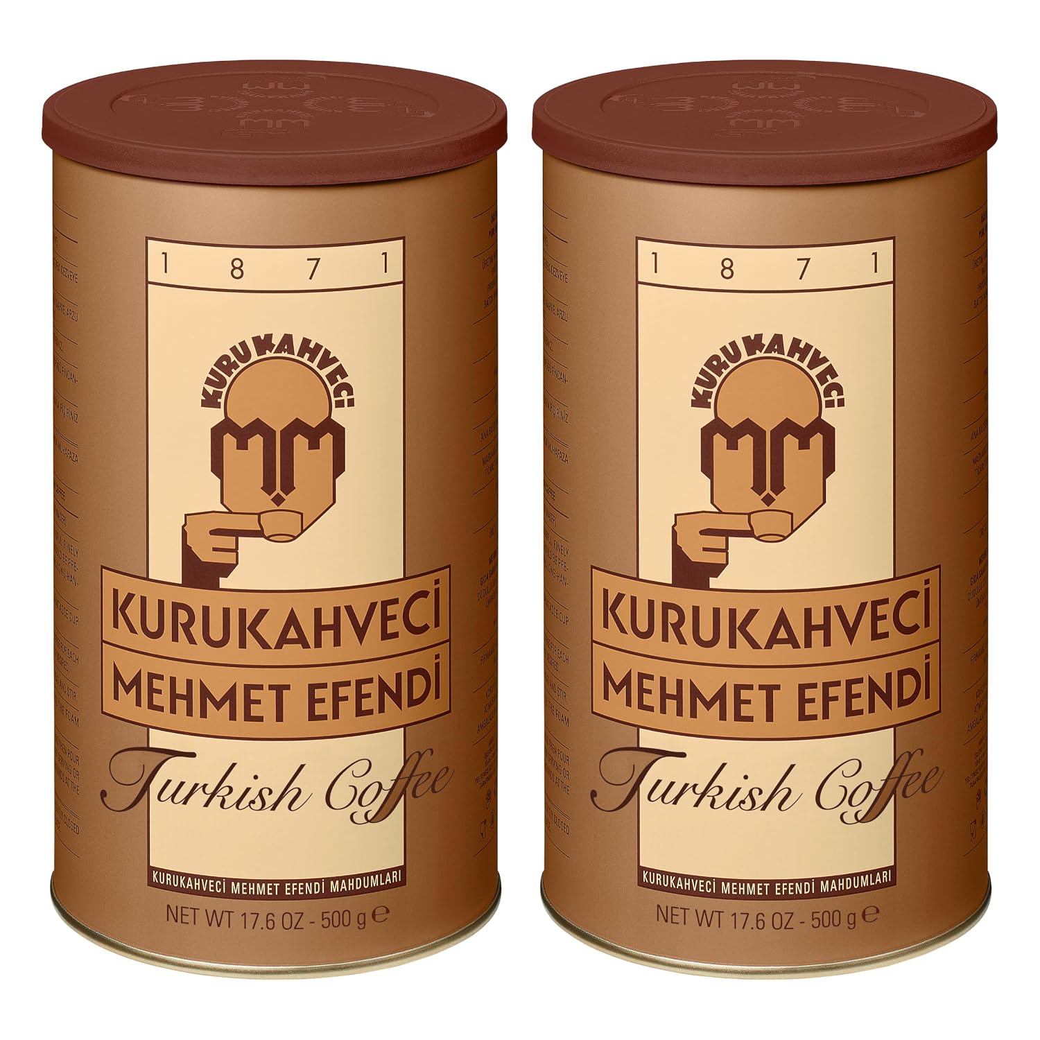 Kurukahveci Mehmet Efendi Turkish Coffee, Medium Roast, 17.6 oz (Pack of 2)